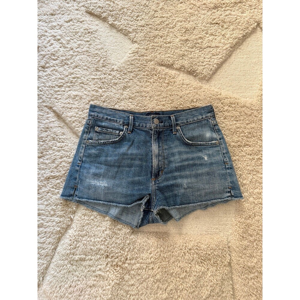 AGOLDE Anja Relaxed Distressed Denim Cutoff Shorts Size 27 Made in USA